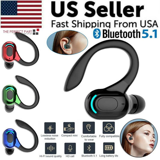 New Bluetooth 5.1 Headset Wireless Earbuds Earphones Stereo Headphones Puce Gaia