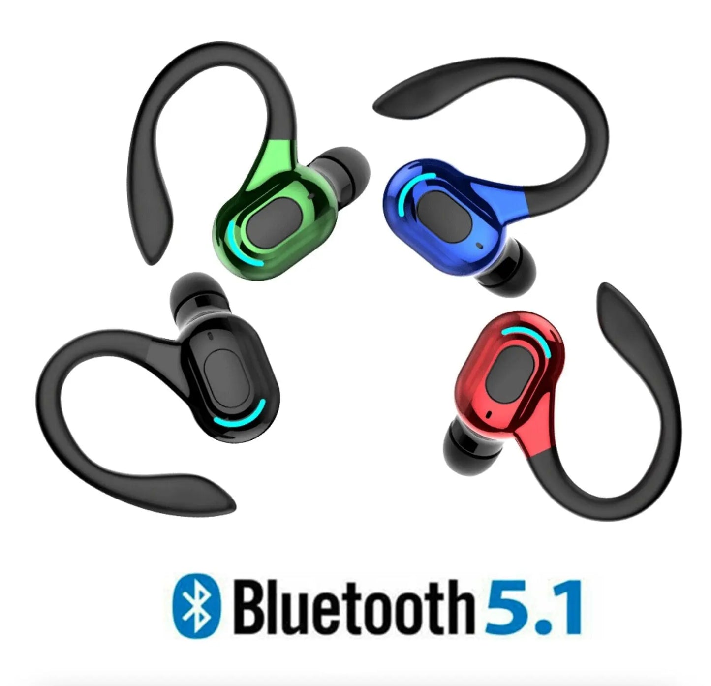 New Bluetooth 5.1 Headset Wireless Earbuds Earphones Stereo Headphones Puce Gaia