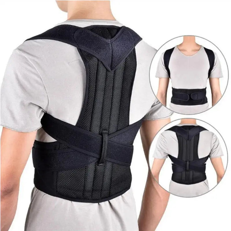 Adjustable Posture Corrector Low Back Support Shoulder Brace Belt For - Dwelra