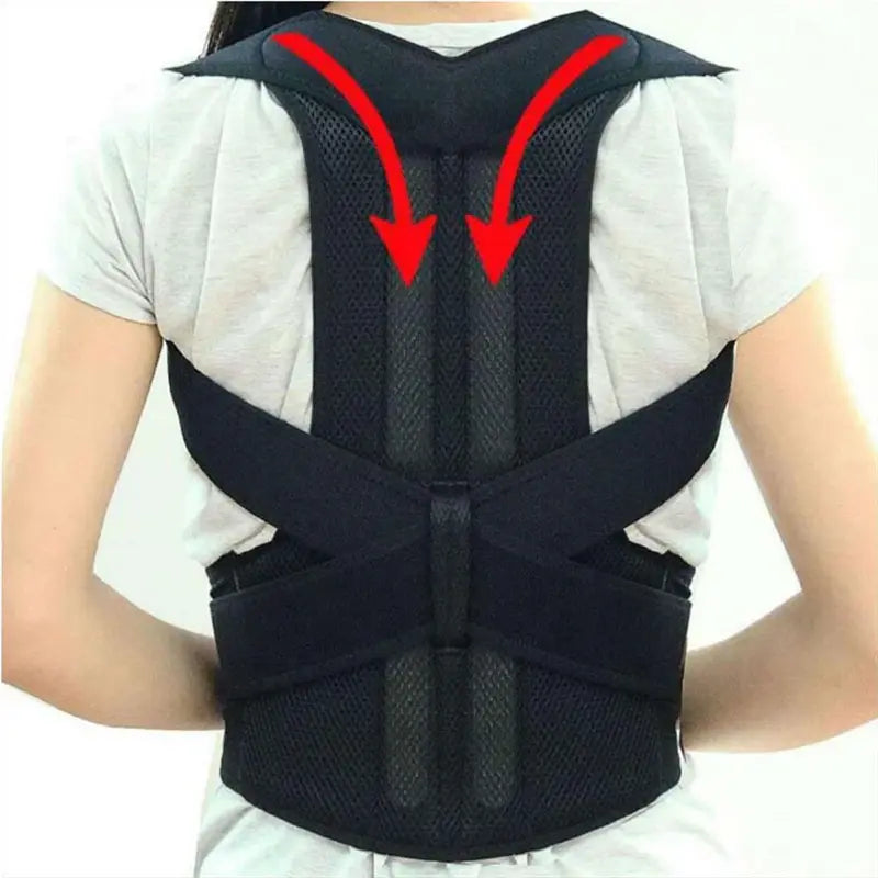 Adjustable Posture Corrector Low Back Support Shoulder Brace Belt For - Dwelra