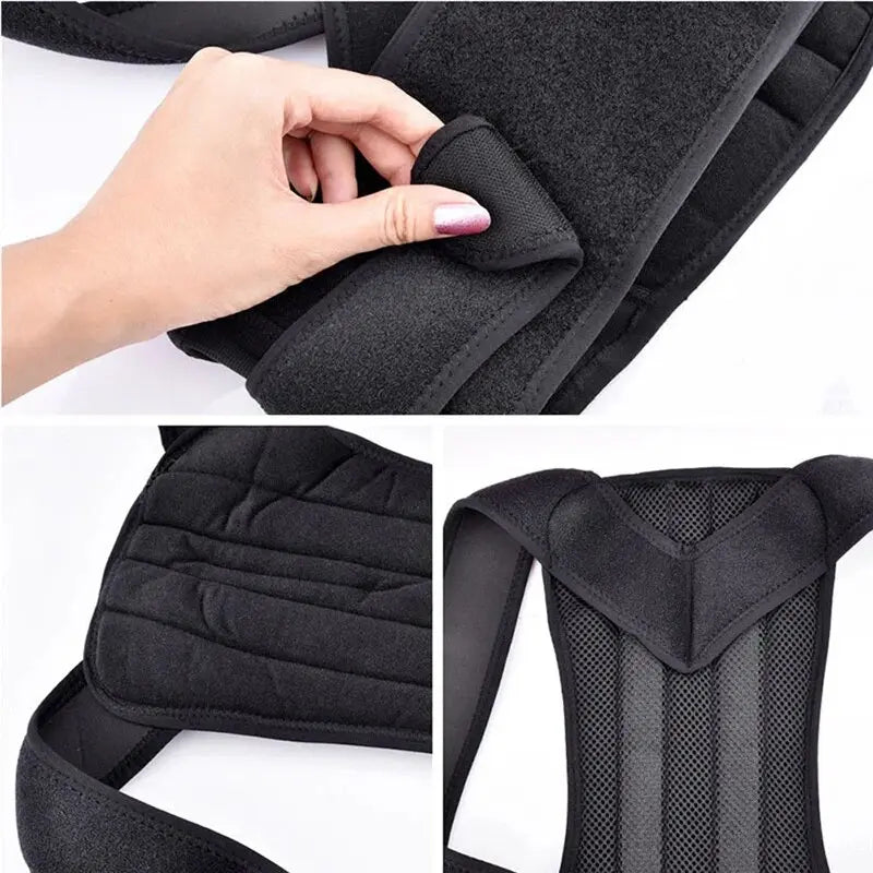 Adjustable Posture Corrector Low Back Support Shoulder Brace Belt For - Dwelra