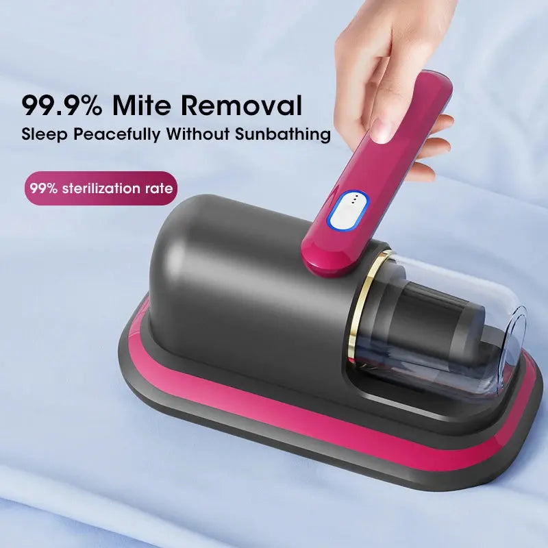 10kPa Handheld Mattress Vacuum Mite Remover Cordless Cleaner for Home Maroon Asteria