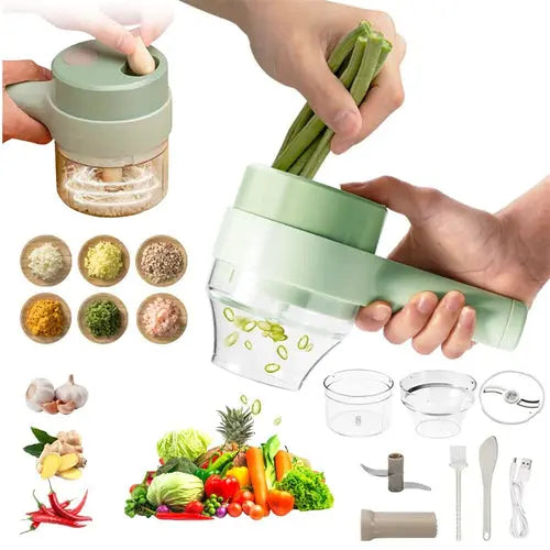 Portable Handheld 4 in 1 Electric Vegetable Slicer - Dwelra