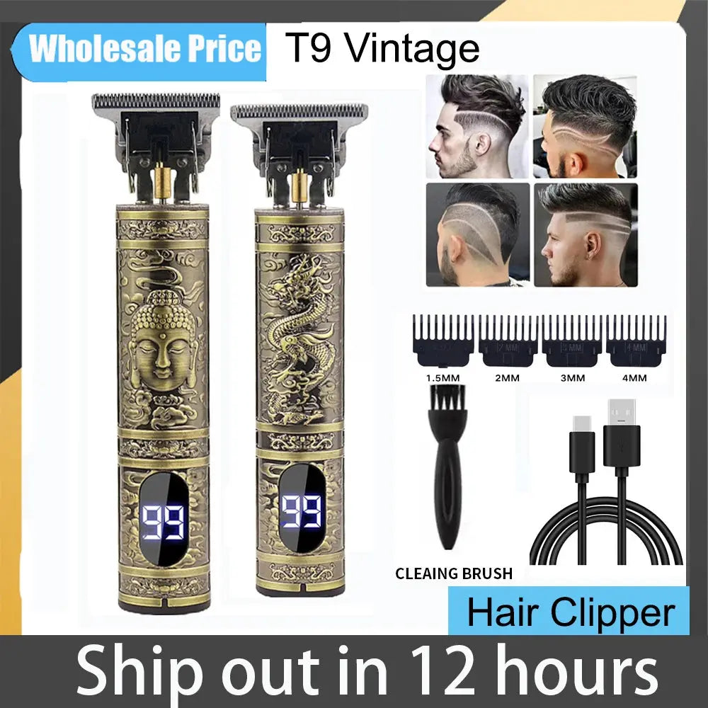 T9 Vintage Hair Trimmer USB Fast Charging Hair Cutting Machine AliExpress