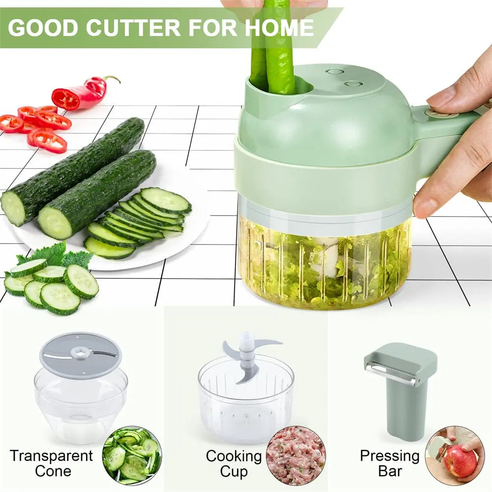 Portable Handheld 4 in 1 Electric Vegetable Slicer