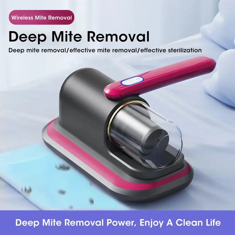 10kPa Handheld Mattress Vacuum Mite Remover Cordless Cleaner for Home Maroon Asteria