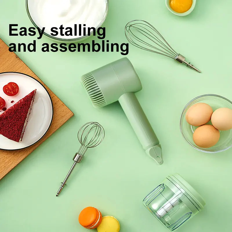 New Rechargeable Wireless Egg Beater Electric Home Maroon Asteria