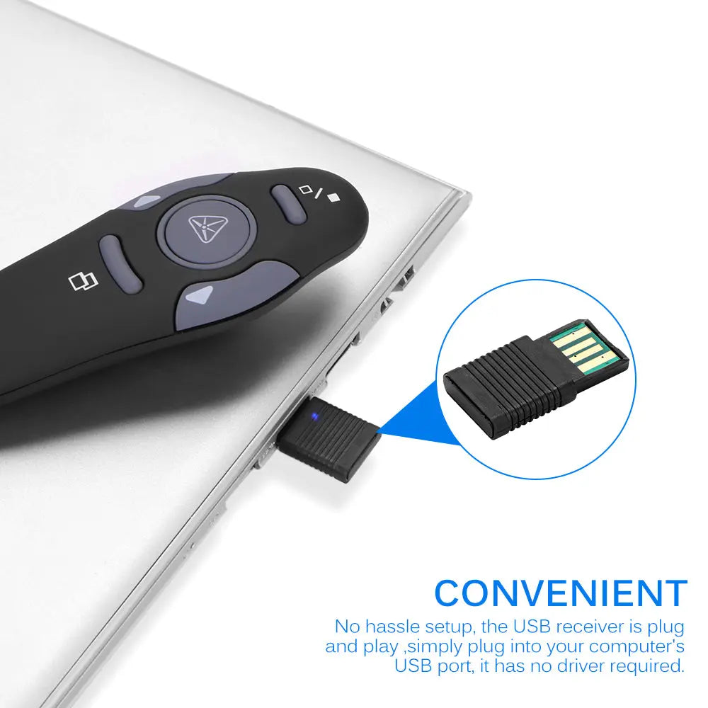 Wireless Presenter with Red Laser Pointers Pen USB - Dwelra