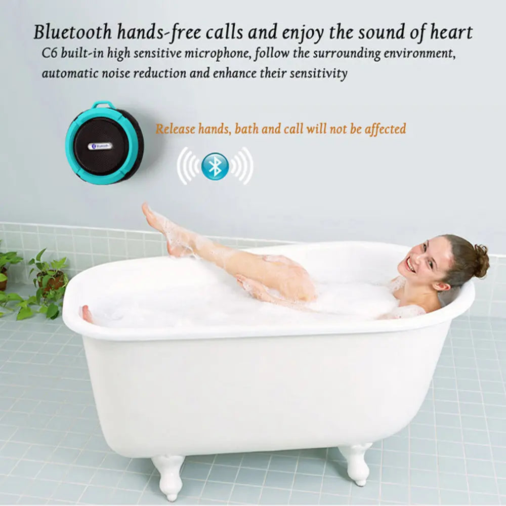 Mini Portable Waterproof Bluetooth Speaker with Suction Cup - Dwelra