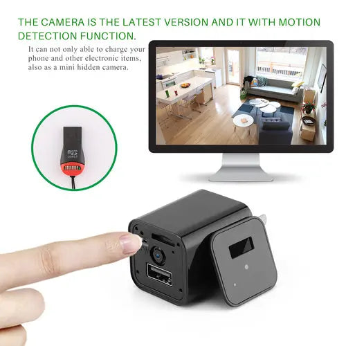 Hidden Camera HD 1080P USB Charger Home Security Teal Simba