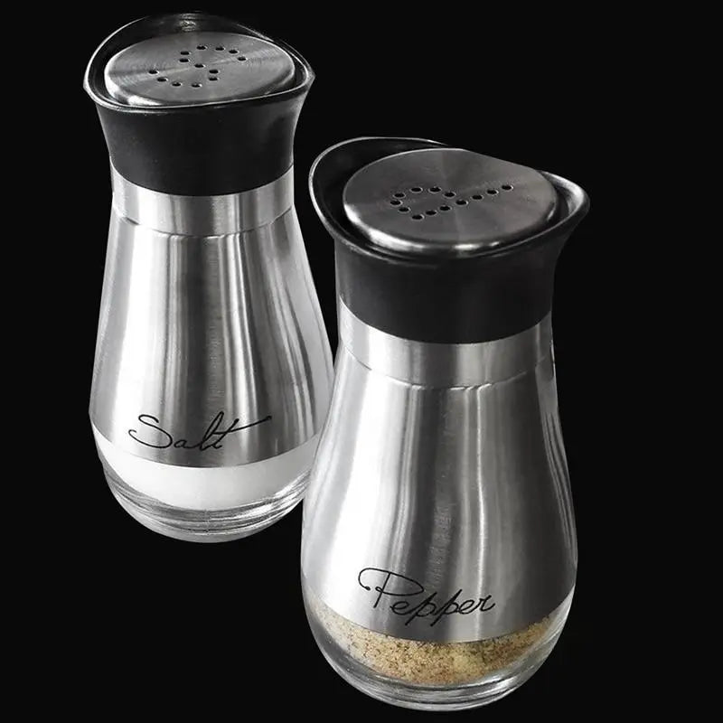 Salt and Pepper Shakers Stainless Steel Glass Set BPA Free, 4oz Yellow Pandora